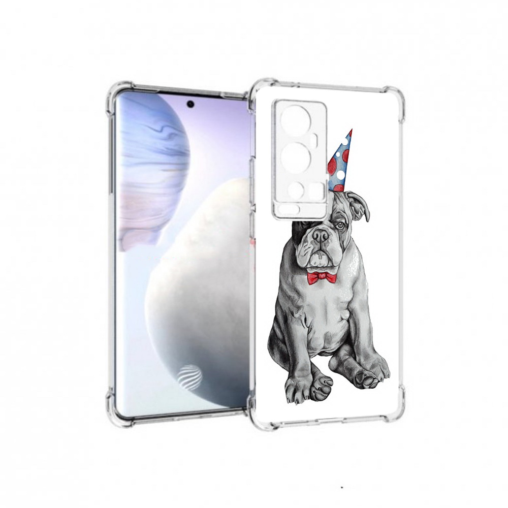 

Чехол MyPads Tocco для Vivo X60 Pro Plus праздничный щенок, Прозрачный, Tocco