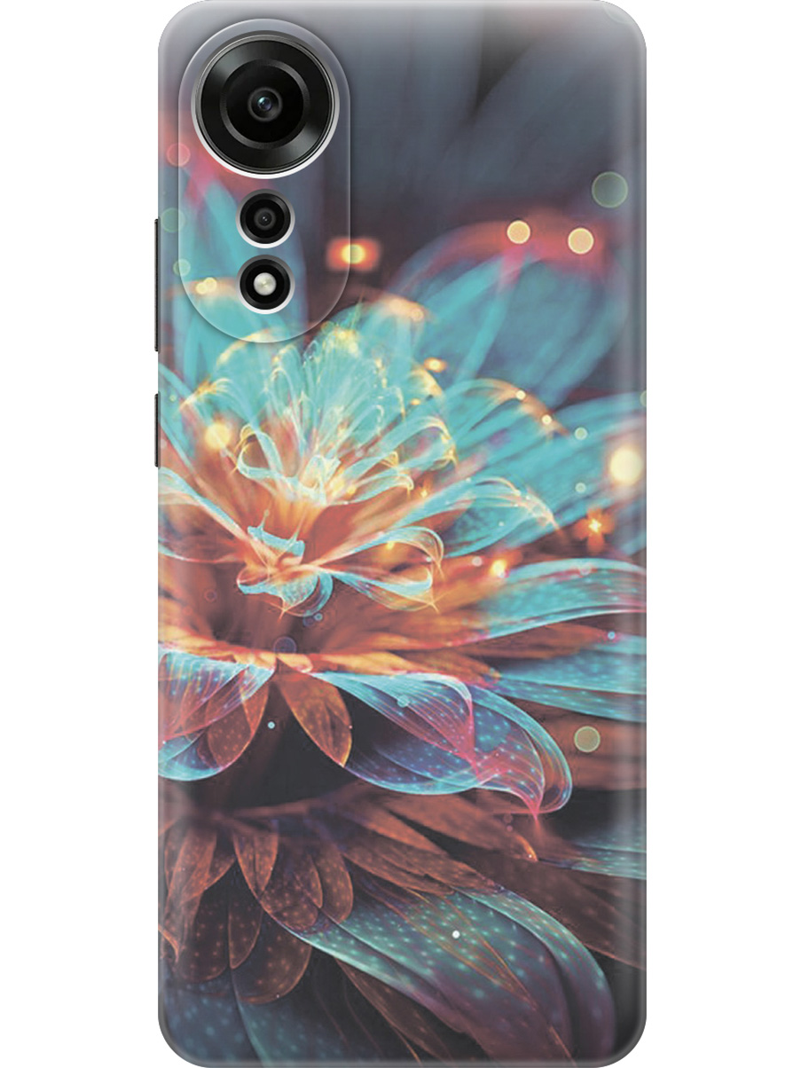 

Силиконовый чехол на Oppo A78 4G с принтом "Магический цветок", Прозрачный;голубой;красный;черный, 782629422