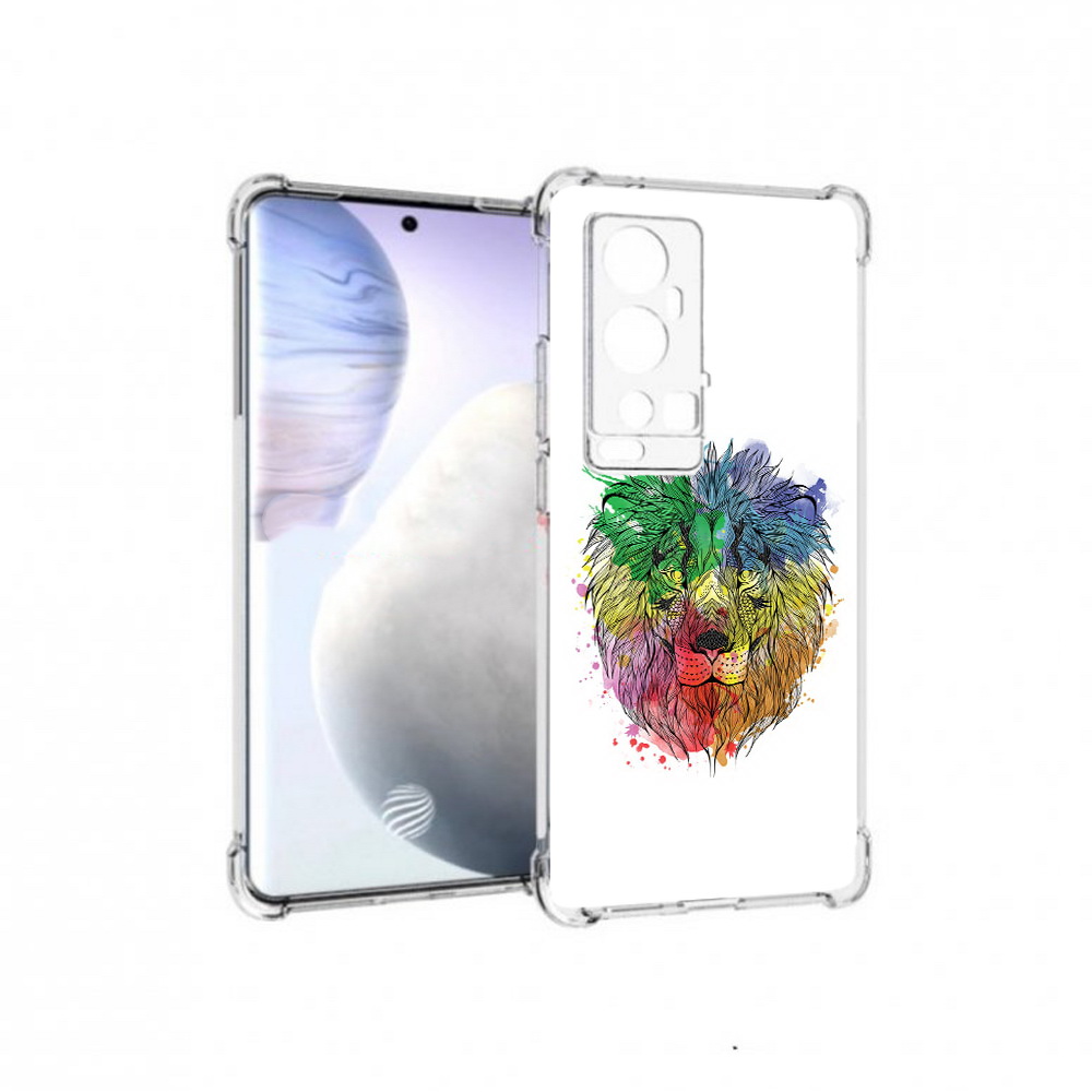 

Чехол MyPads Tocco для Vivo X60 Pro Plus разноцветный гордый лев, Прозрачный, Tocco