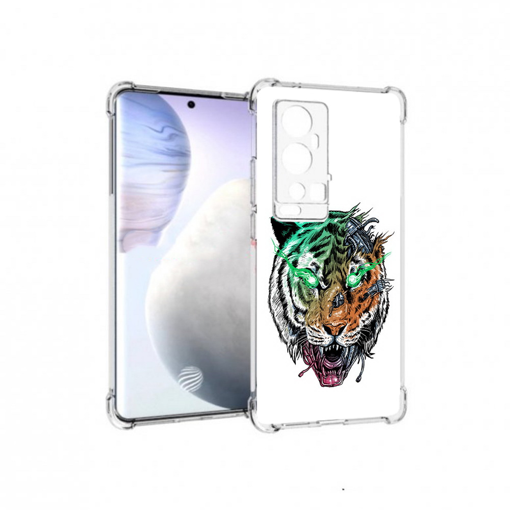 

Чехол MyPads Tocco для Vivo X60 Pro Plus робо-тигр, Прозрачный, Tocco