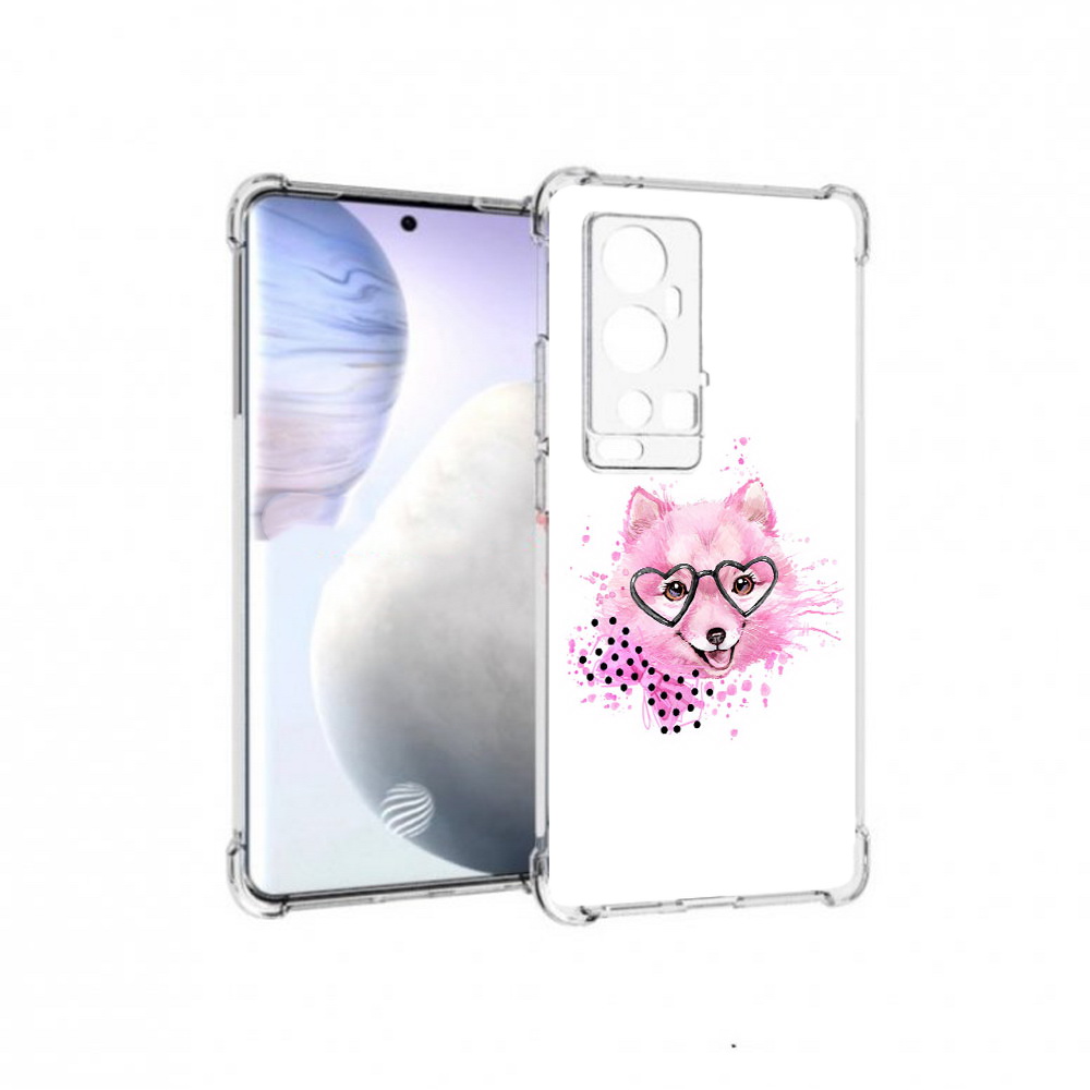 

Чехол MyPads Tocco для Vivo X60 Pro Plus розовый волченок, Прозрачный, Tocco