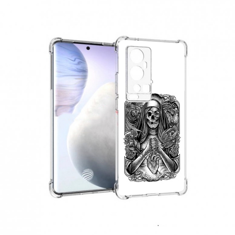 

Чехол MyPads Tocco для Vivo X60 Pro Plus скелет с сердцем, Прозрачный, Tocco