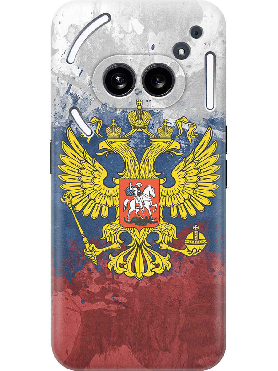 

Силиконовый чехол на Nothing Phone (2a) с принтом "Герб и Флаг РФ", Прозрачный;голубой;желтый;красный, 782627681