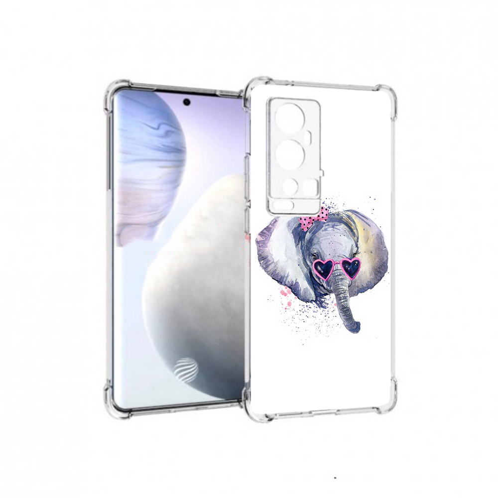 

Чехол MyPads Tocco для Vivo X60 Pro Plus слоник в очках, Прозрачный, Tocco
