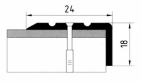 фото Порог апу 003 алюминиевый 900x24x18 мм угловой 17-ель мир профиля