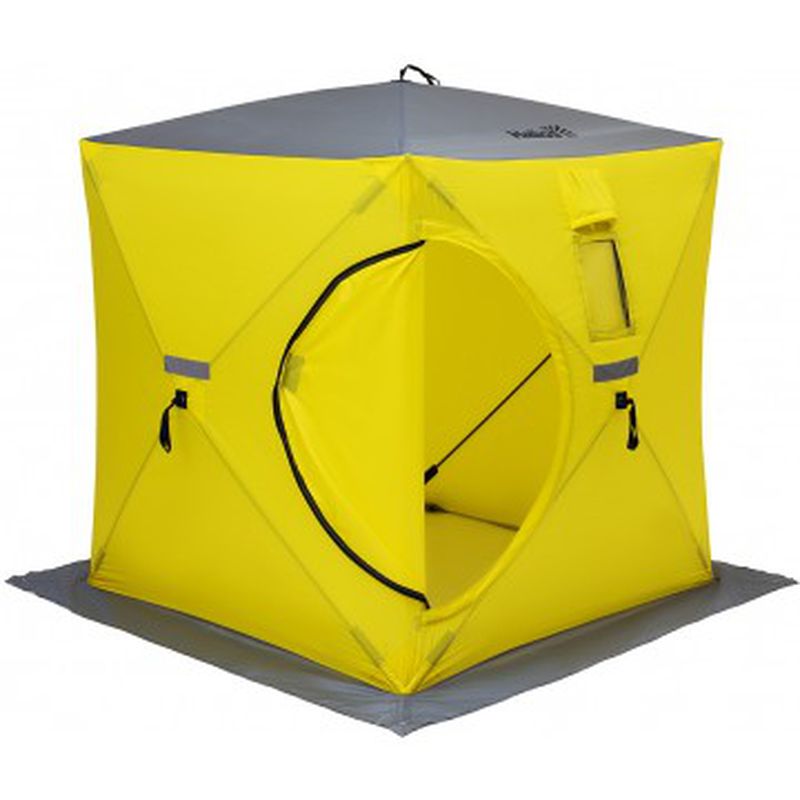 фото Палатка зимняя куб 1,8х1,8м helios (желто-серый, ) тонар