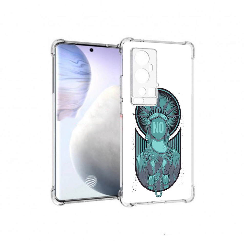 

Чехол MyPads Tocco для Vivo X60 Pro Plus статуя свободы зеленый, Прозрачный, Tocco