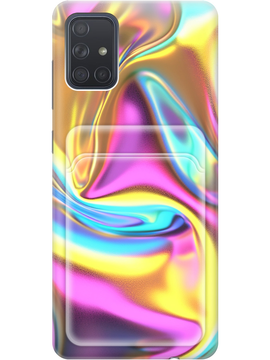 

Силиконовый чехол на Samsung Galaxy A71 с принтом с карманом для карты прозрачный 789349, Желтый;фиолетовый;прозрачный, 722411431