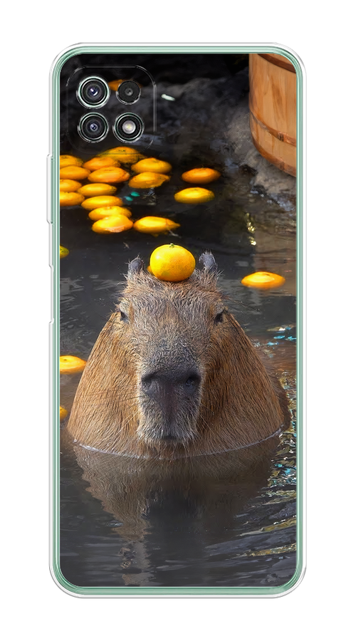

Чехол на Samsung Galaxy A22s 5G "Капибара отдыхает", Коричневый;оранжевый;серый, 2104250-1