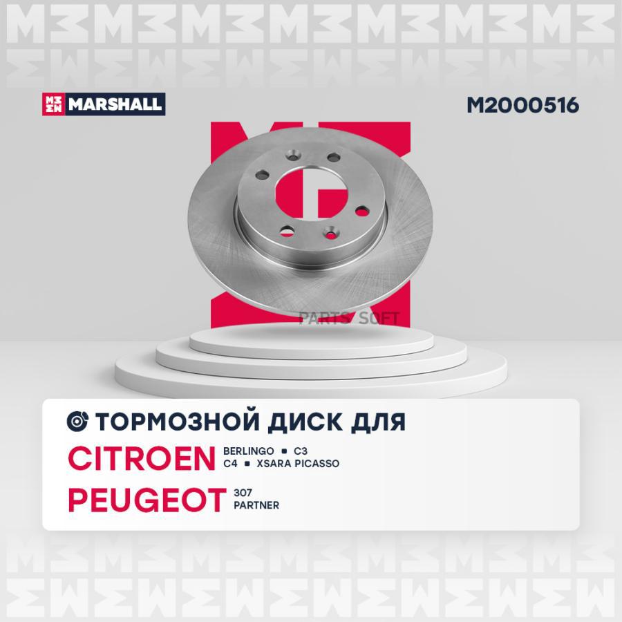 

Тормозной диск задний Citroen Berlingo 96-, Citroen C3 I, II 02-, Peugeot Partner 96- ;