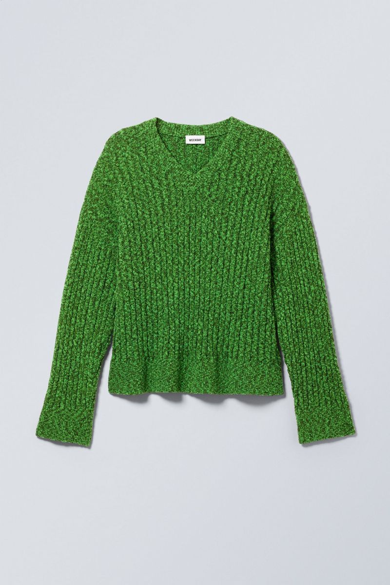 Пуловер мужской WEEKDAY 1215517 зеленый XS