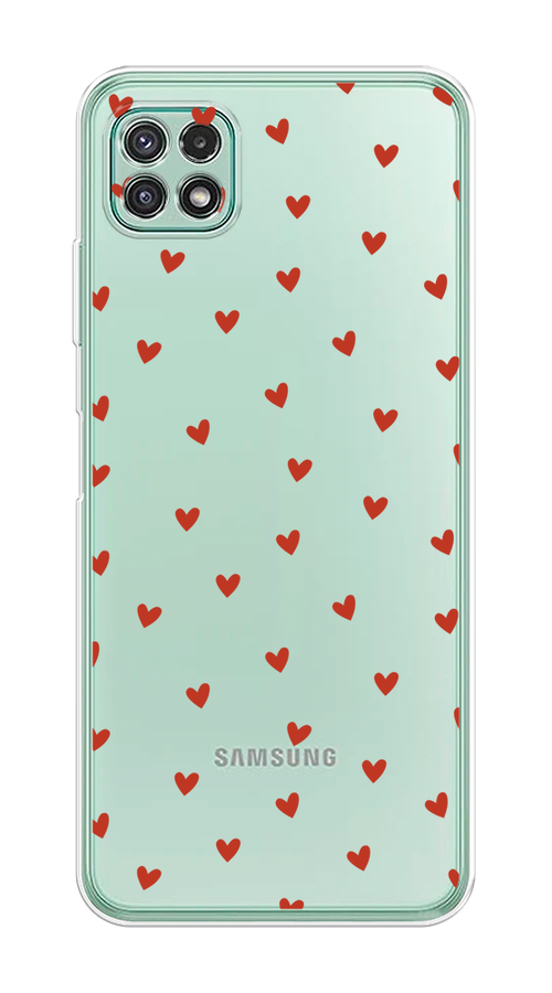 

Чехол на Samsung Galaxy A22s 5G "Red hearts", Красный;прозрачный, 2104250-1