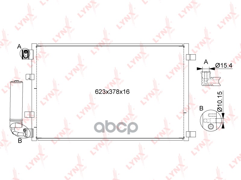 

Радиатор Кондиционера LYNXauto RC0212