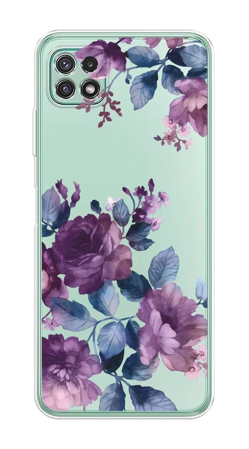 

Чехол на Samsung Galaxy A22s 5G "Purple Blossoms", Синий;фиолетовый, 2104250-1