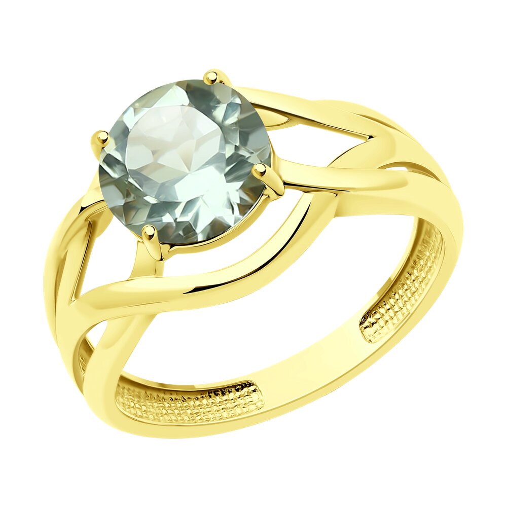 

Кольцо из золота р. 17 SOKOLOV 717003-2, празиолит, 717003-2