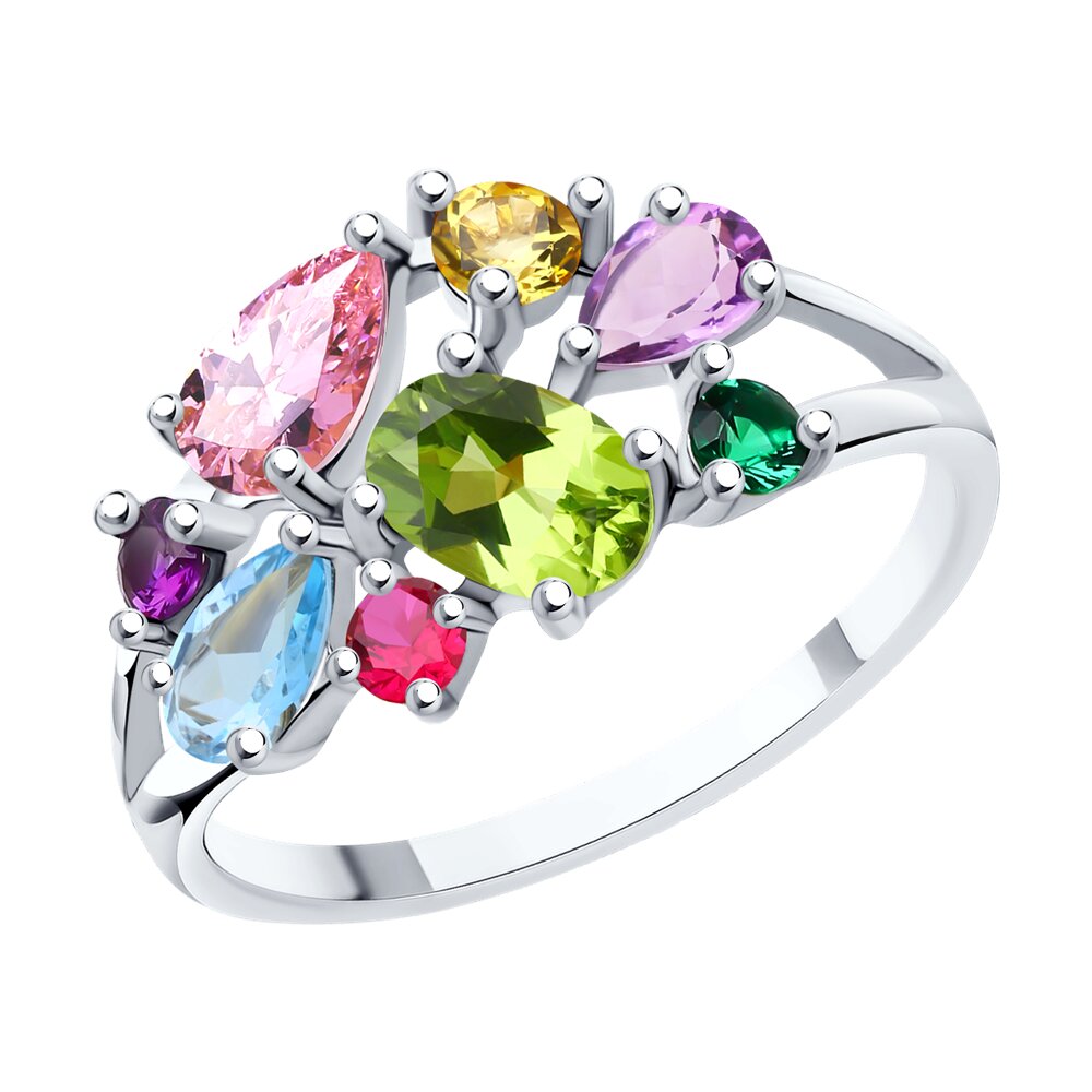 

Кольцо из серебра р. 18 SOKOLOV 92014278, корунд искусственный, 92014278