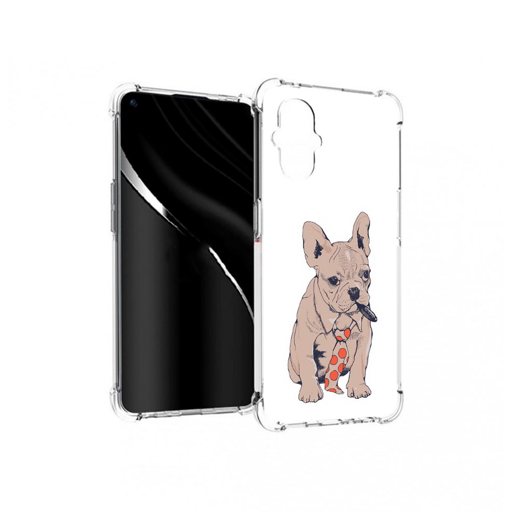 

Чехол MyPads Tocco для OnePlus Nord N20 5G бульдог с сигарой (PT227047.135.250), Прозрачный, Tocco