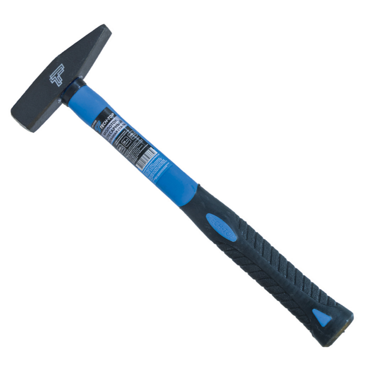 фото Молоток слесарный tech-top, пластиковая обрезиненная ручка, 600 г