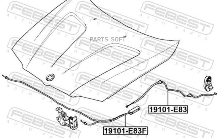 

Трос Привода Открывания Замка Капота FEBEST 19101e83f