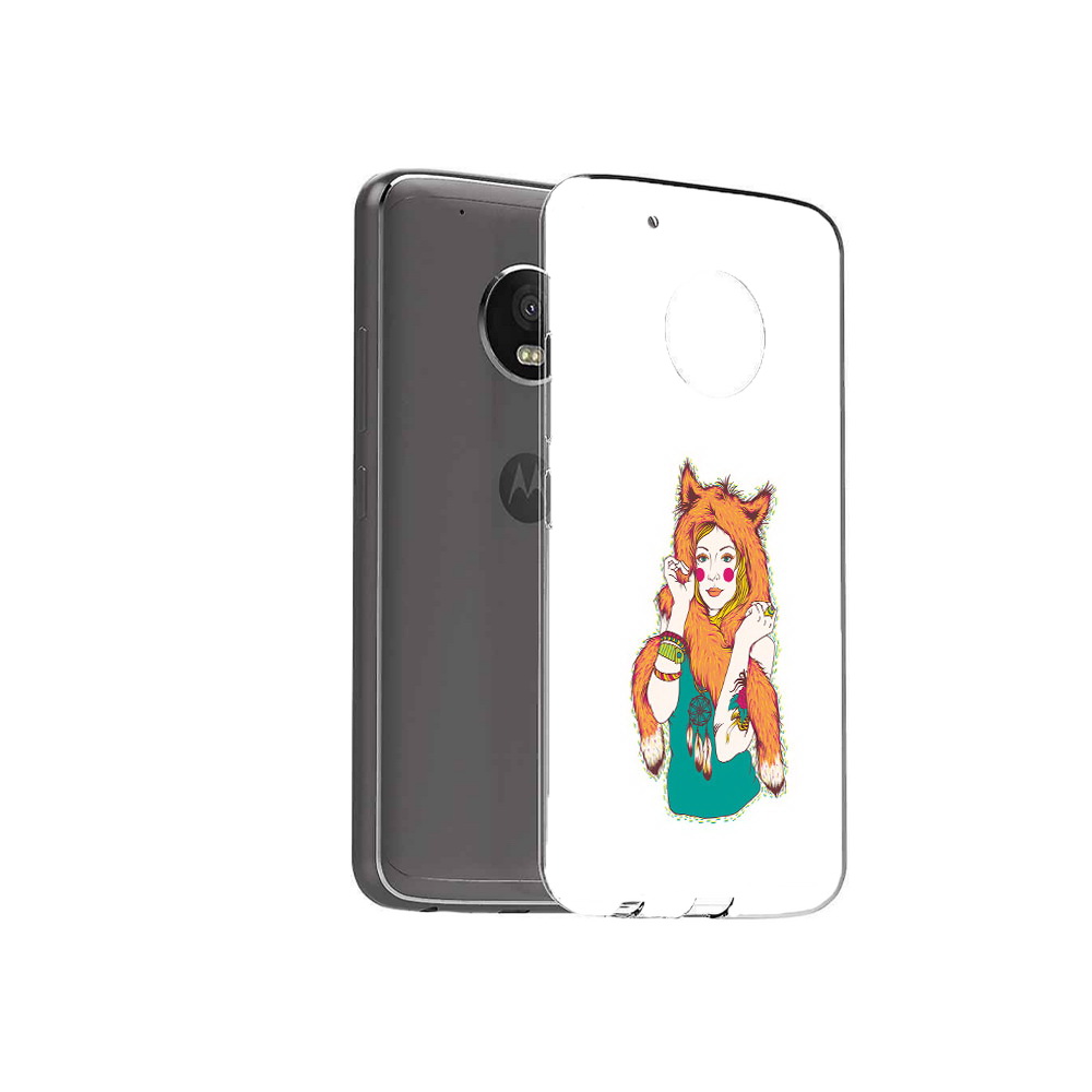 

Чехол MyPads Tocco для Motorola Moto G5 Plus Девушка лиса (PT67401.338.62), Прозрачный, Tocco