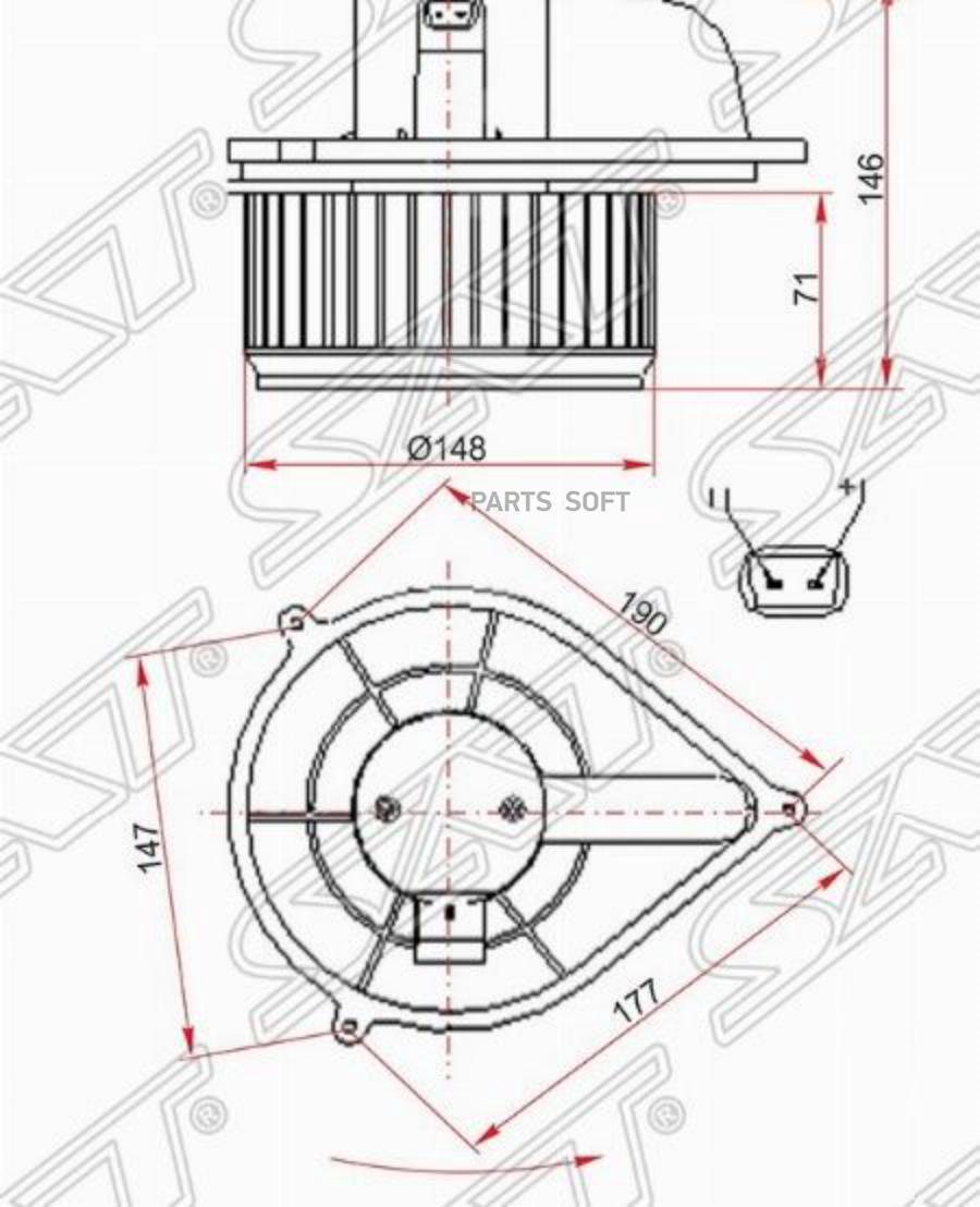 

SAT ST-71734232 Мотор отопителя салона FIAT DUCATO/PEUGEOT BOXER/CITROEN JUMPER 94-06 1шт