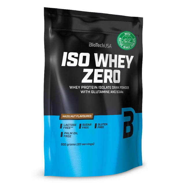 Изолят сывороточного протеина BioTechUSA Iso Whey Zero порошок 500 г. Фундук