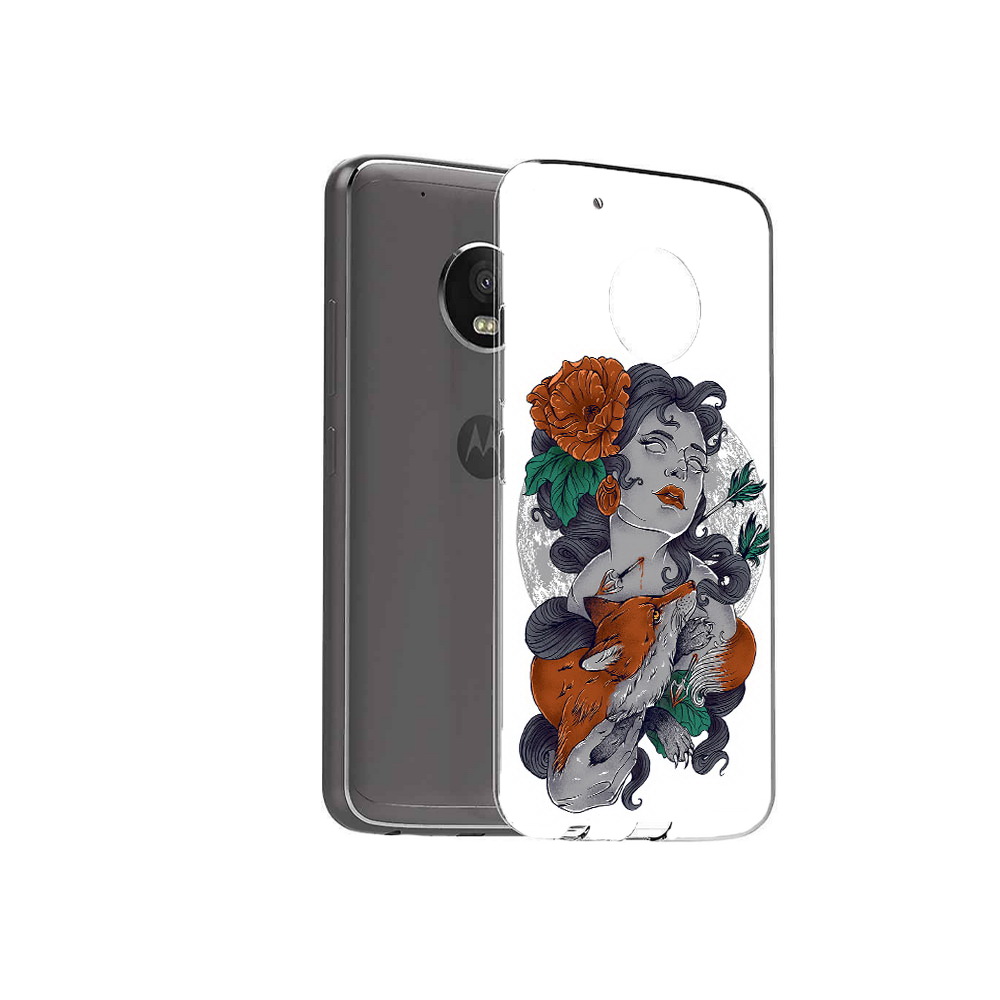 

Чехол MyPads Tocco для Motorola Moto G5 Plus темная девушка с лисой (PT67401.338.639), Прозрачный, Tocco