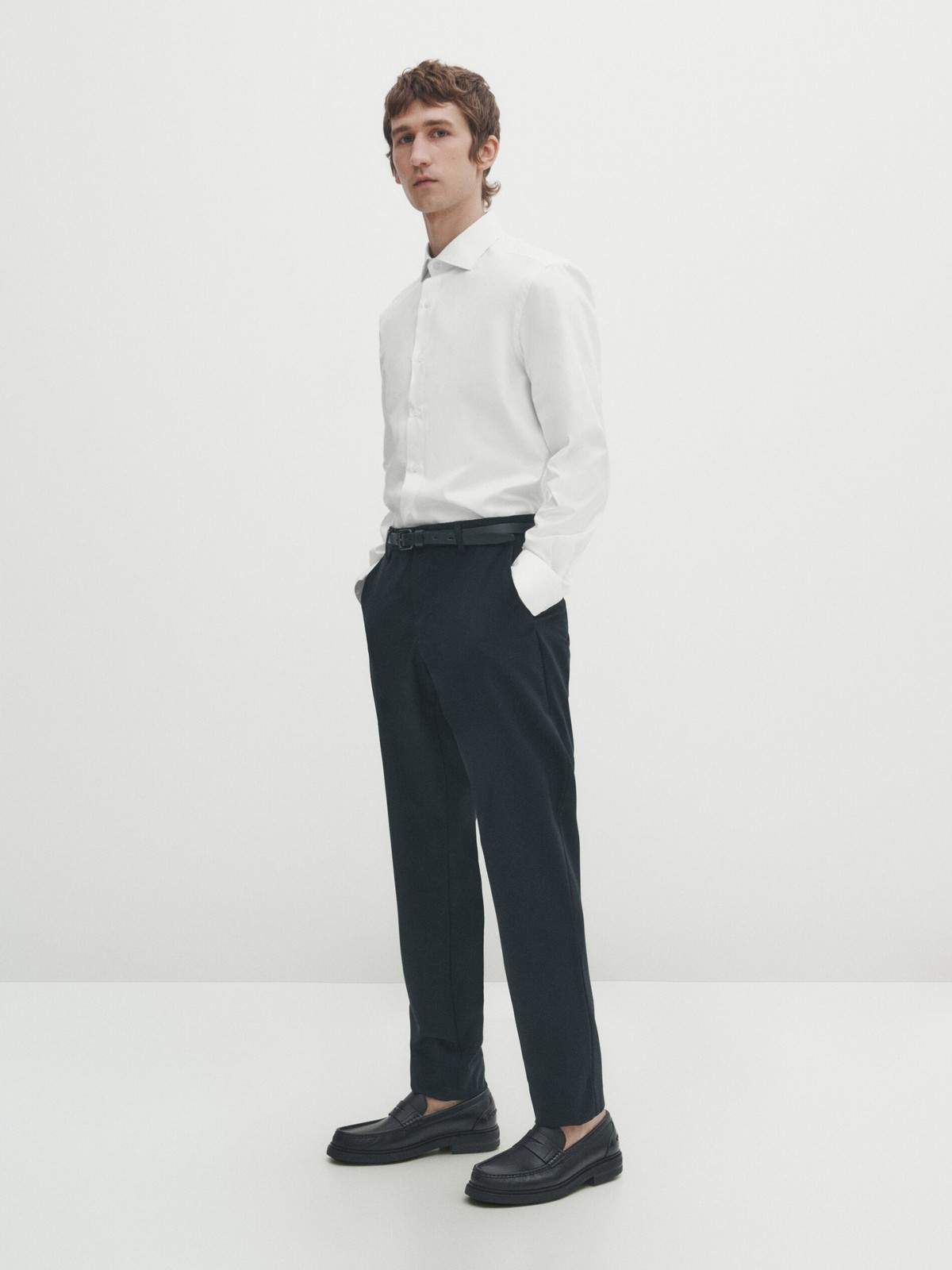 

Рубашка мужская Massimo Dutti 0140/171-I2024 белая 41, Белый, 0140/171-I2024