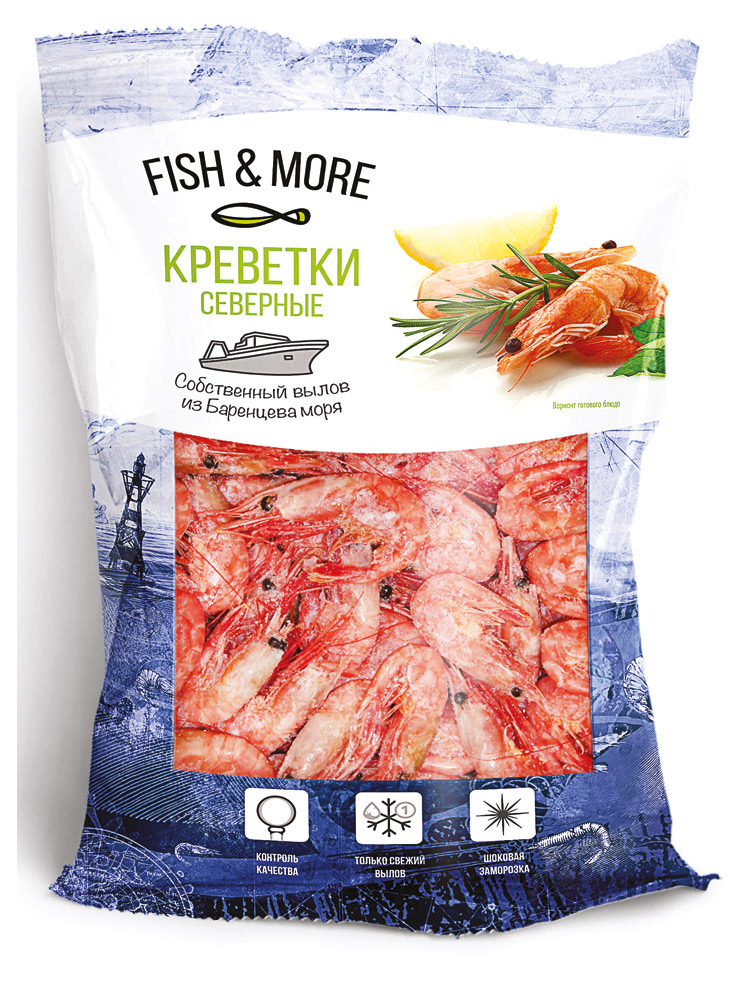 

Креветки Fish & More, замороженные, без заправки, BIO, 750 гр
