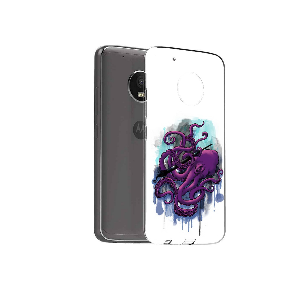 

Чехол MyPads Tocco для Motorola Moto G5 Plus фиолетовый осьминог (PT67401.338.658), Прозрачный, Tocco