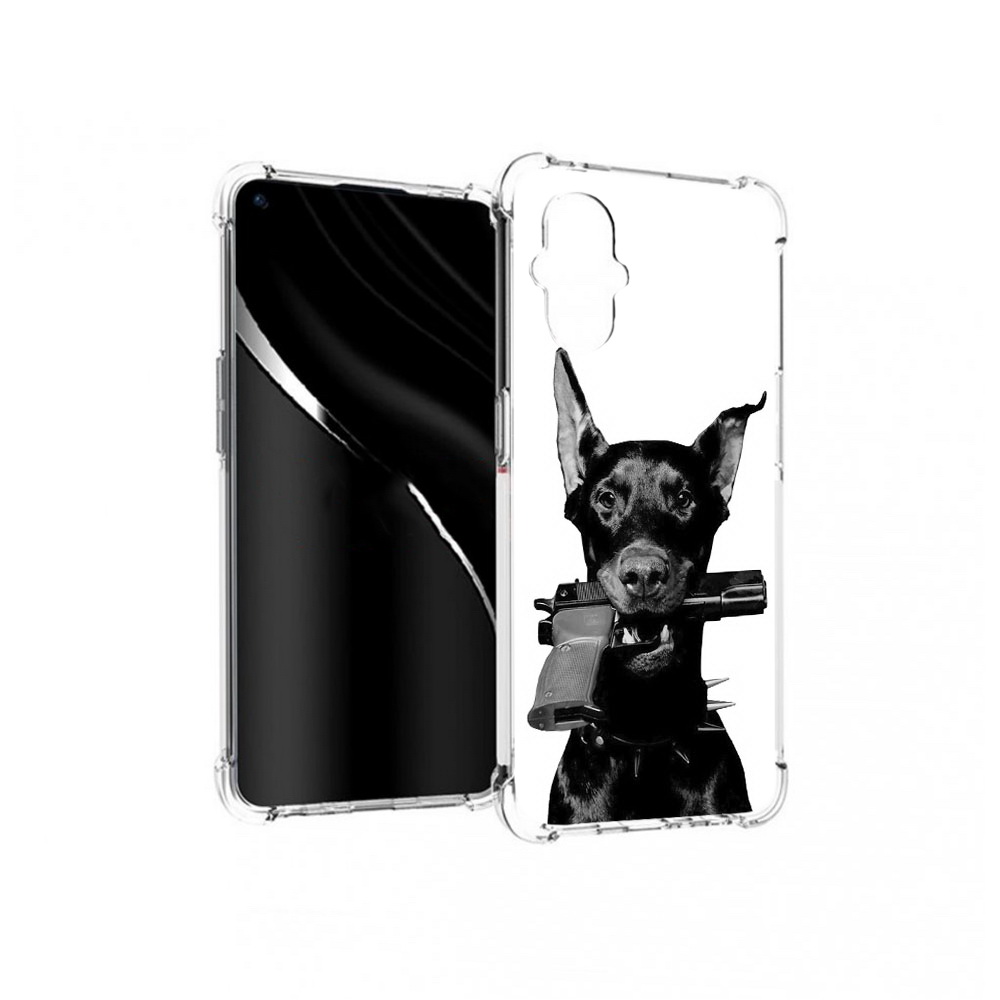 

Чехол MyPads Tocco для OnePlus Nord N20 5G доберман с пистолетом (PT227047.135.331), Прозрачный, Tocco
