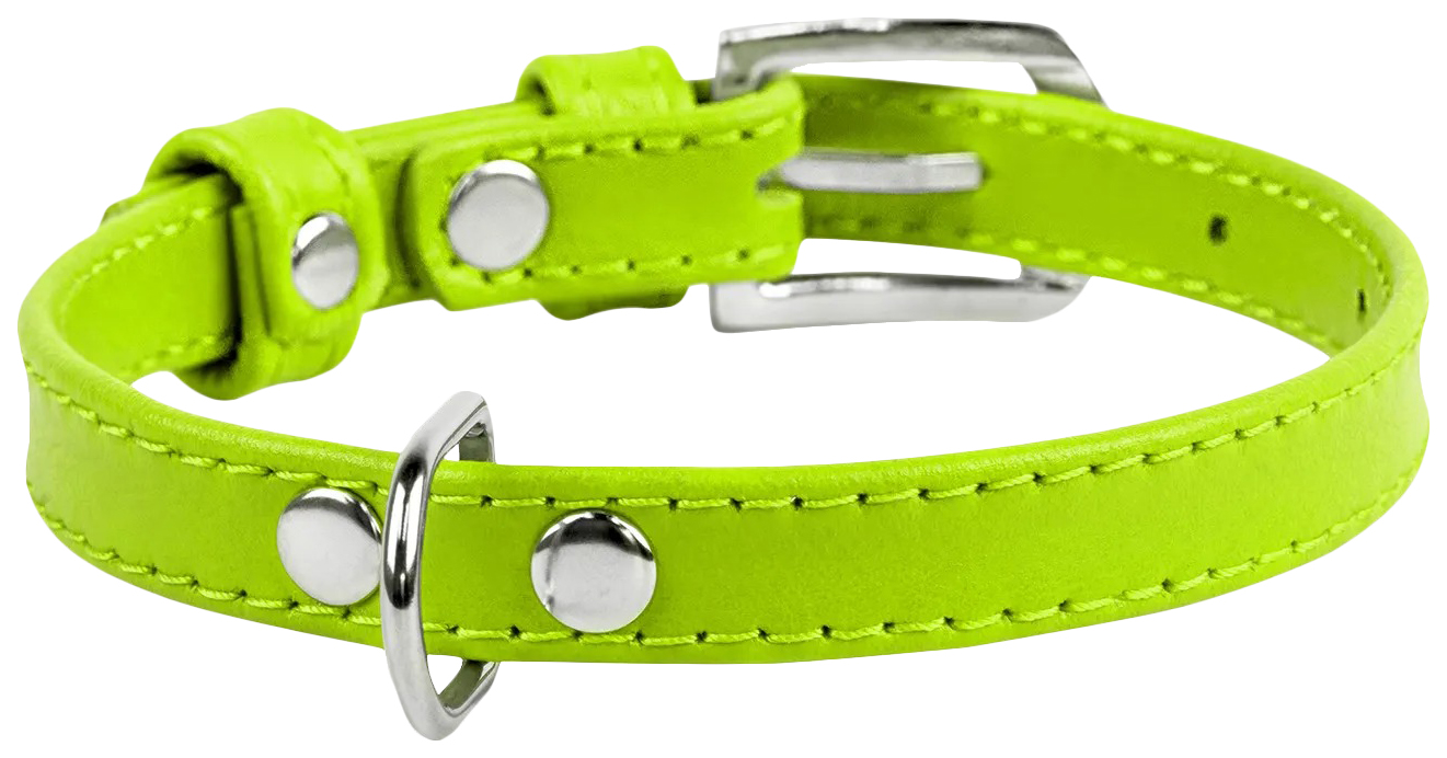 

Ошейник для собак Collar WauDog Glamour кожаный без украшений, зеленый, 12 мм 21-29 см
