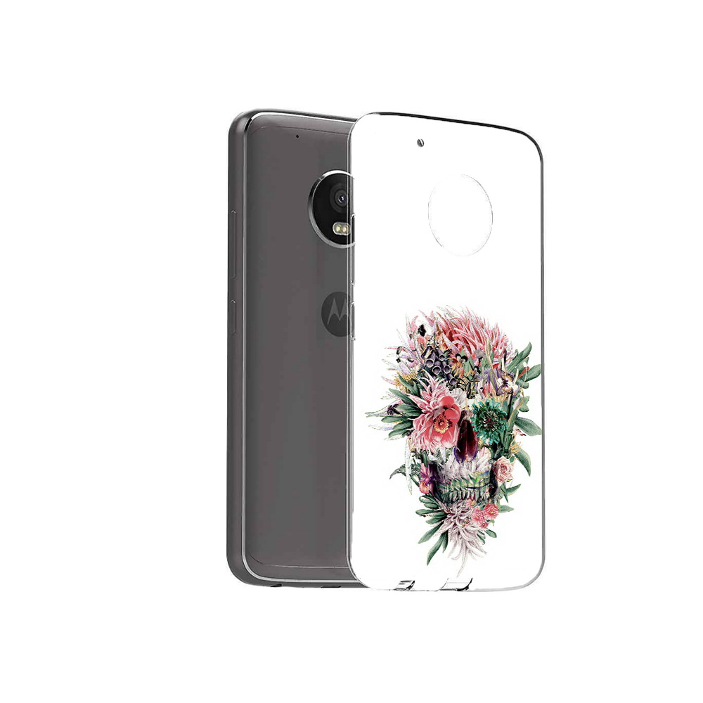 

Чехол MyPads Tocco для Motorola Moto G5 Plus череп из цветов (PT67401.338.677), Прозрачный, Tocco