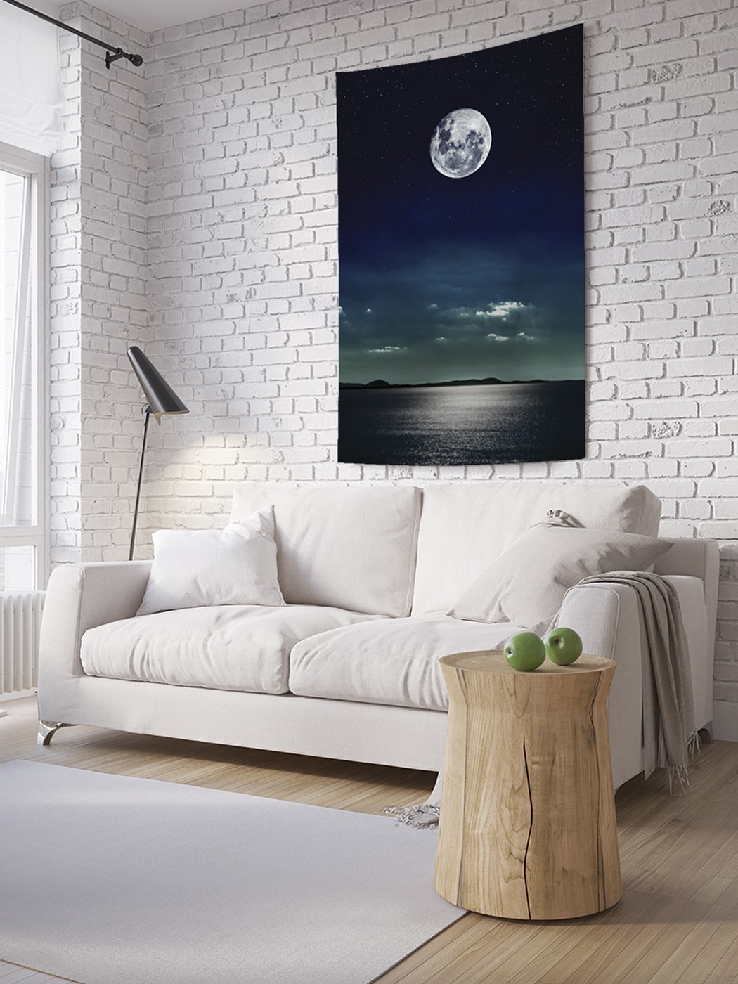 

Вертикальное фотопанно на стену JoyArty Полная луна над морем 150x200 см, Полная луна над морем