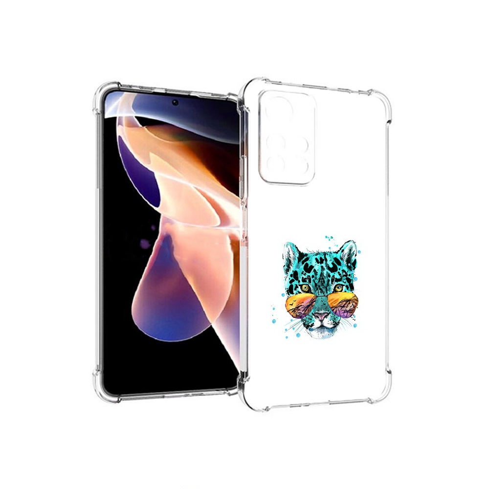 

Чехол MyPads Tocco для Xiaomi Redmi Note 11 Pro голубой лео (PT224811.282.294), Прозрачный, Tocco