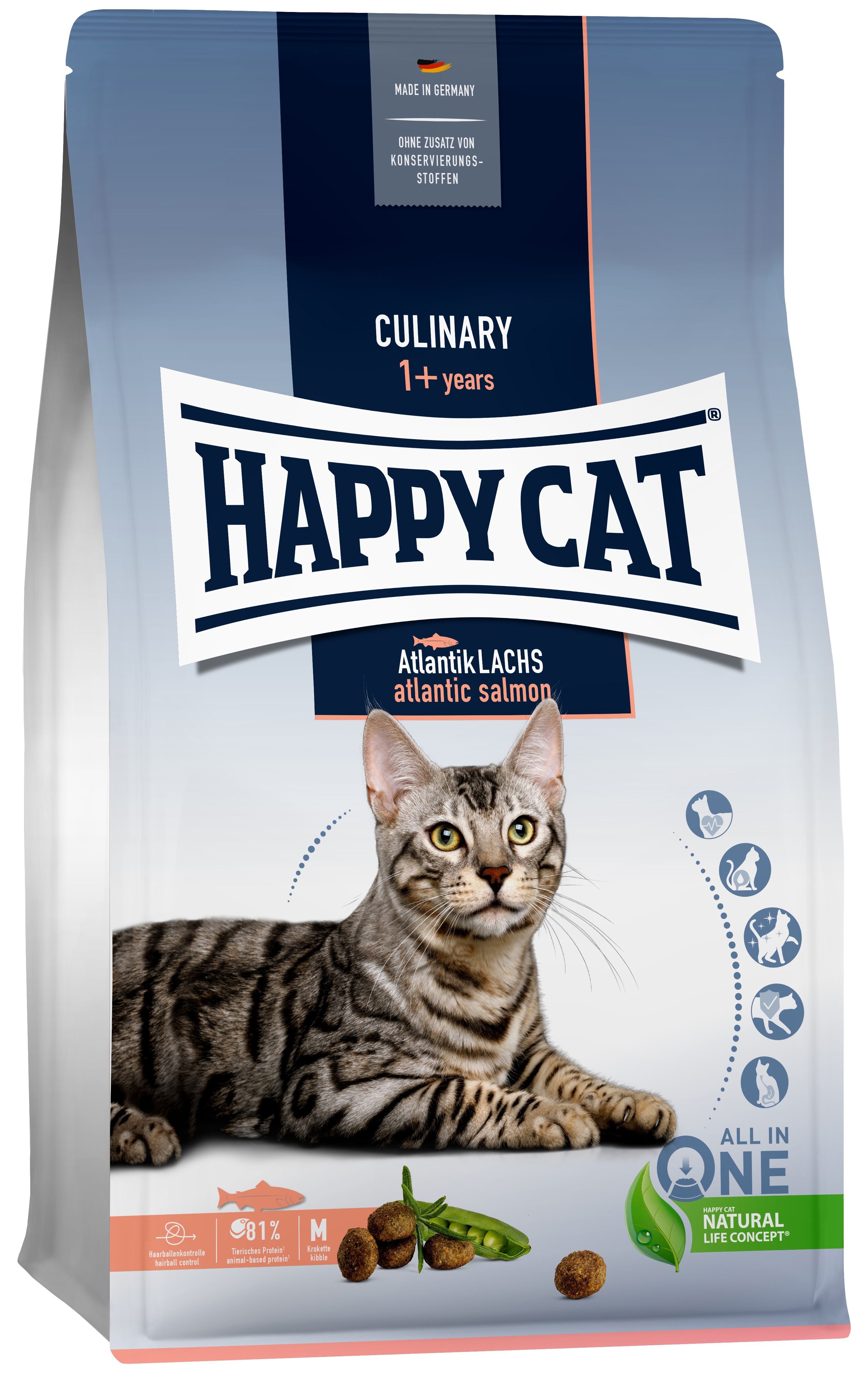 

Сухой корм для кошек Happy Cat Culinary Adult атлантический лосось, 1,3 кг