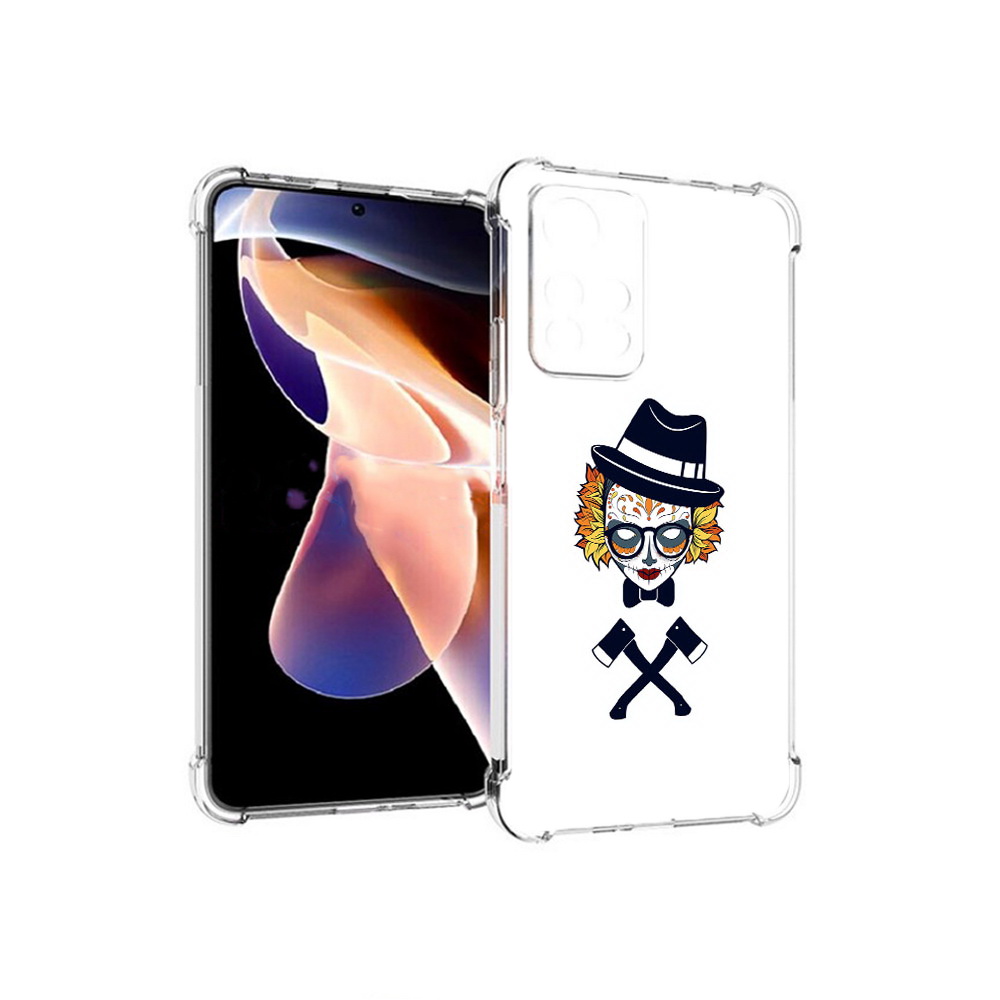 

Чехол MyPads Tocco для Xiaomi Redmi Note 11 Pro девушка в маске с топорами рисунок, Прозрачный, Tocco