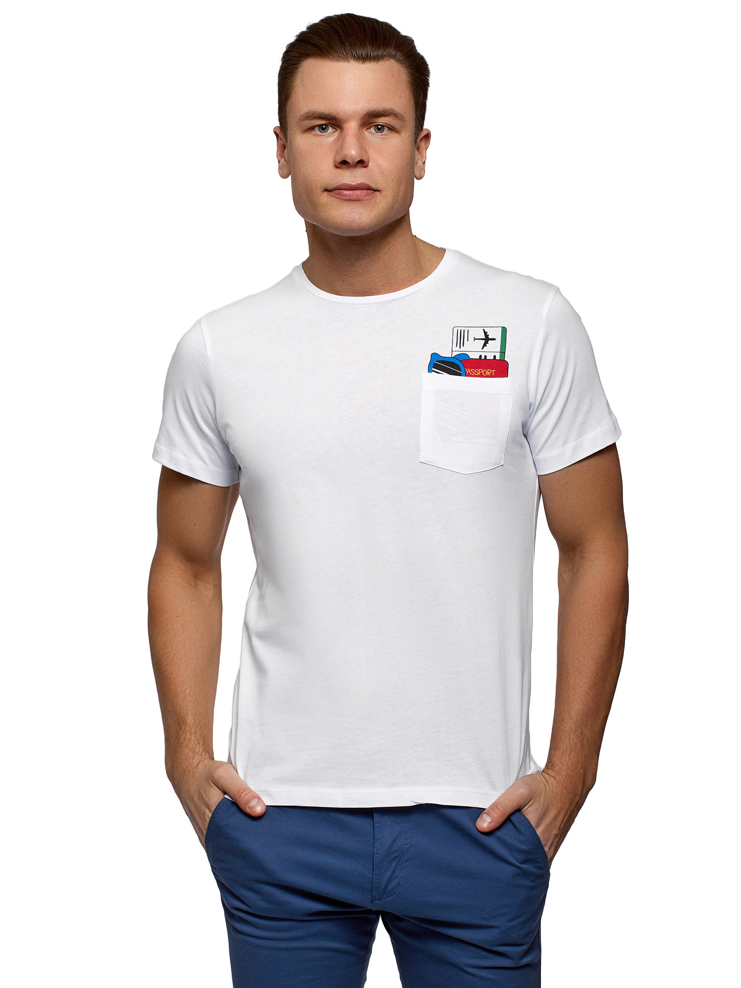 

Футболка мужская oodji 5L611009I-4 белая L, 5L611009I-4