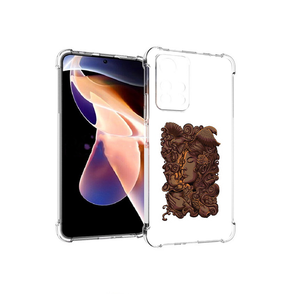 

Чехол MyPads Tocco для Xiaomi Redmi Note 11 Pro девушка с длинными волосами абстракция, Прозрачный, Tocco