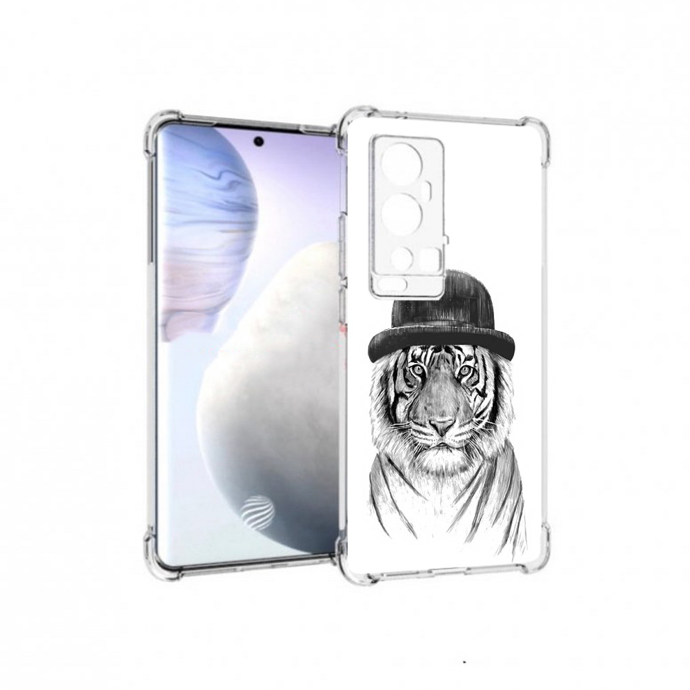 

Чехол MyPads Tocco для Vivo X60 Pro Plus тигр британец, Прозрачный, Tocco