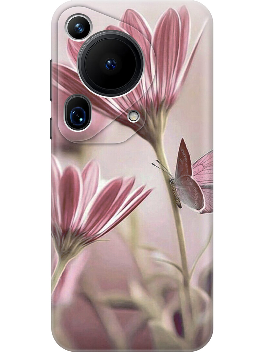 

Силиконовый чехол на Huawei Pura 70 Ultra с принтом "Бабочка на розовом цветке", Прозрачный;бежевый;розовый, 782625823