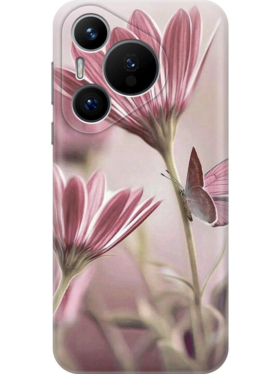 

Силиконовый чехол на Huawei Pura 70 с принтом "Бабочка на розовом цветке", Прозрачный;бежевый;розовый, 782624623