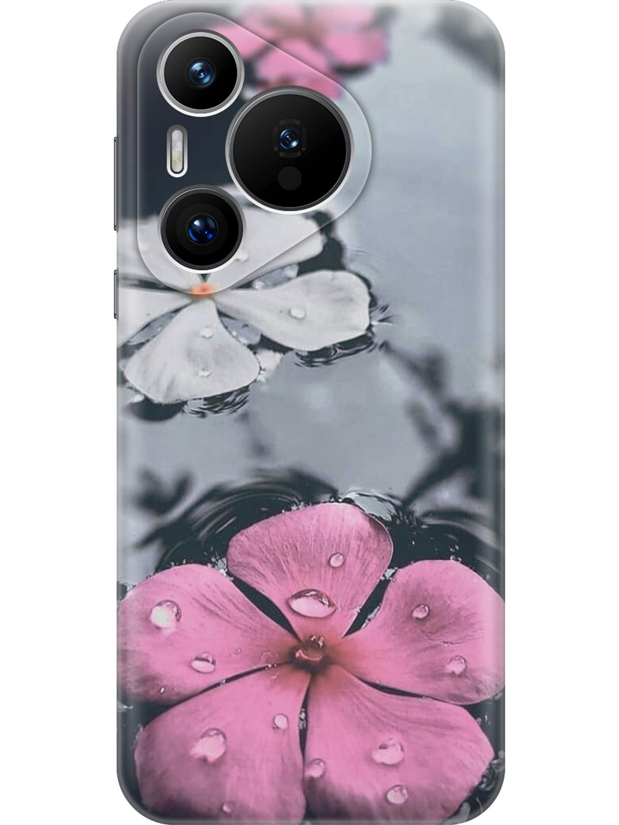 

Силиконовый чехол на Huawei Pura 70 с принтом "Фиалки в воде", Прозрачный;розовый;серый, 782624623