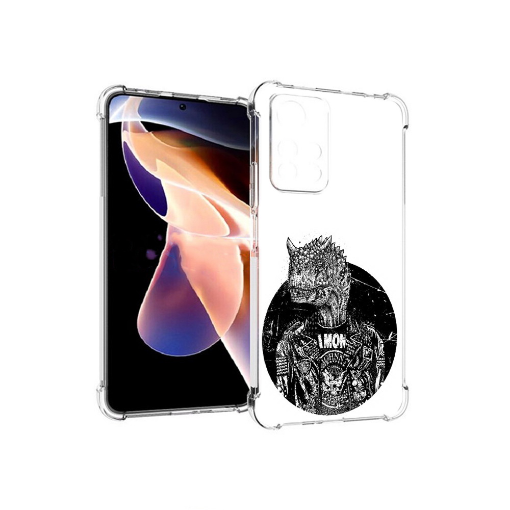 

Чехол MyPads Tocco для Xiaomi Redmi Note 11 Pro динозавр в куртке (PT224811.282.328), Прозрачный, Tocco