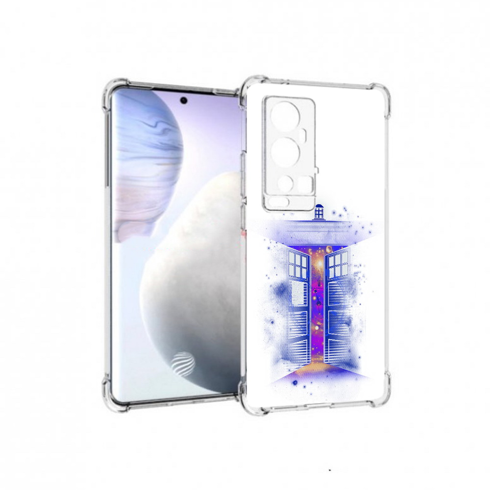 

Чехол MyPads Tocco для Vivo X60 Pro Plus фиолетовый уголок абстракция, Прозрачный, Tocco