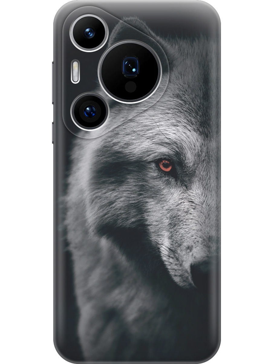 

Силиконовый чехол на Huawei Pura 70 Pro / 70 Pro+ с принтом "Красноглазый волк", Прозрачный;красный;серый;черный, 782625213
