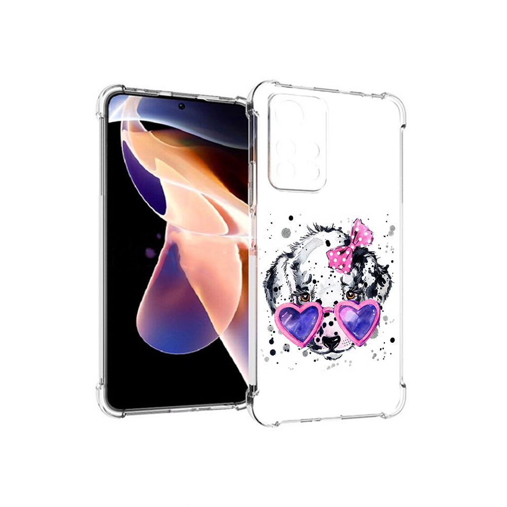 

Чехол MyPads Tocco для Xiaomi Redmi Note 11 Pro долматинец в очках (PT224811.282.337), Прозрачный, Tocco