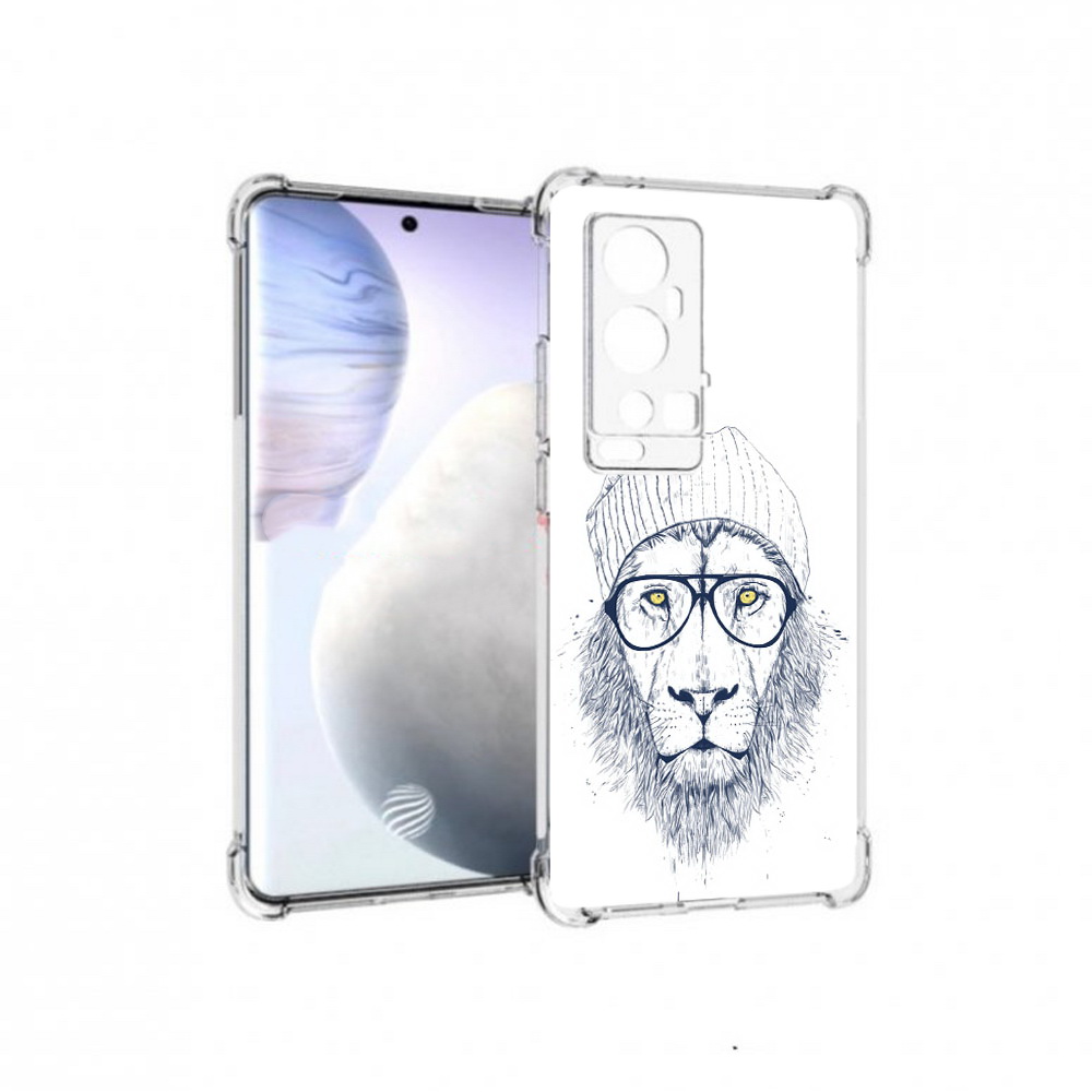 

Чехол MyPads Tocco для Vivo X60 Pro Plus хиппи лев, Прозрачный, Tocco