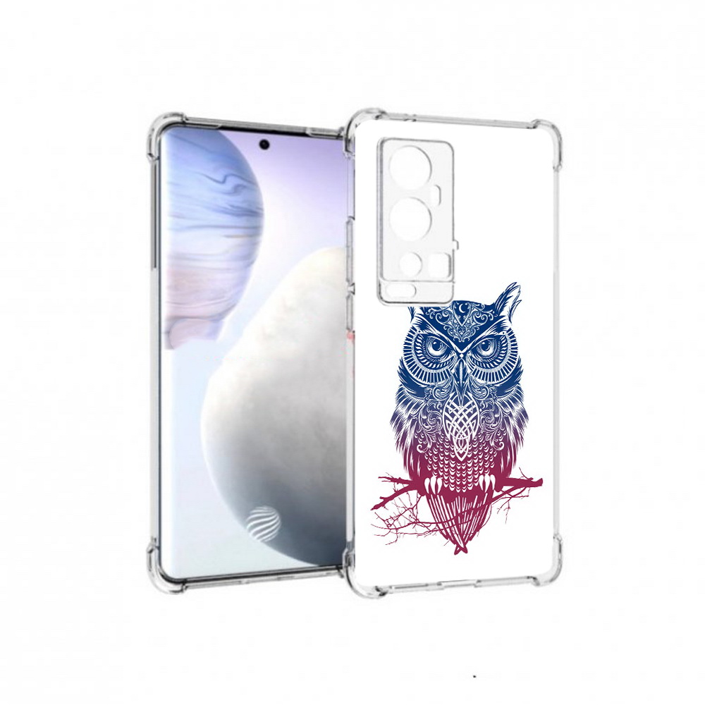 

Чехол MyPads Tocco для Vivo X60 Pro Plus хиппи сова, Прозрачный, Tocco