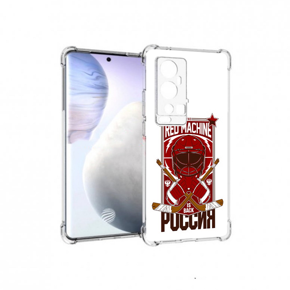 

Чехол MyPads Tocco для Vivo X60 Pro Plus хоккей россия, Прозрачный, Tocco